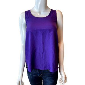 Timing Women Criss Cross Back Strap Blouse Top Sleeveless Dark Purple Size Small